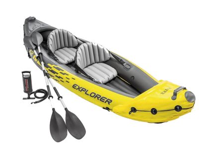 Intex Explorer K2 Kayak Set with Adjustable Seats and High Output Pump Intex Explorer K2 Kayak Set with Adjustable Seats and High Output Pump